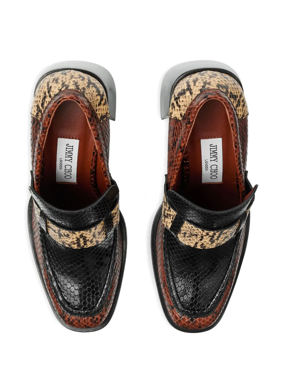 Туфли Tylor 80 на блочном каблуке JIMMY CHOO, коричневый — фото 4