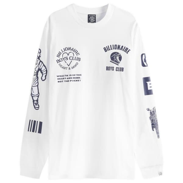 

Футболка с длинными рукавами и многослойной графикой Billionaire Boys Club, белый