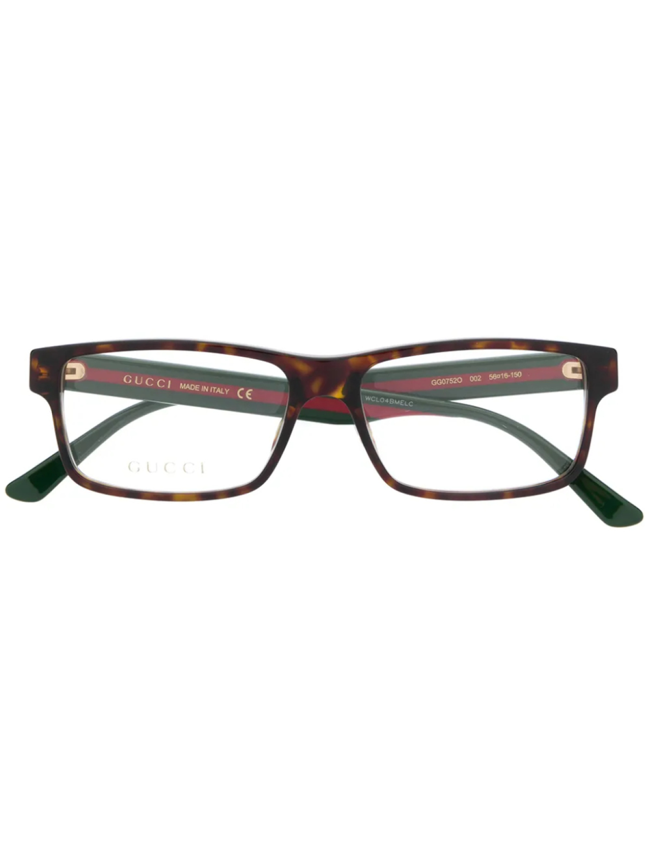 

Очки в прямоугольной оправе с отделкой Web Gucci Eyewear, коричневый
