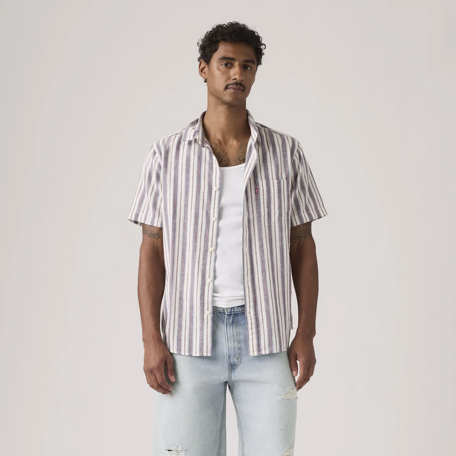 Классическая рубашка с коротким рукавом, одним карманом, стандартного кроя Levi's, Multi-Color — фото 3