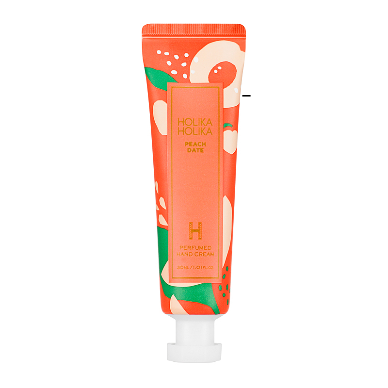 

Крем для рук с ароматом персика peach date perfumed hand cream Holika Holika, 30 мл