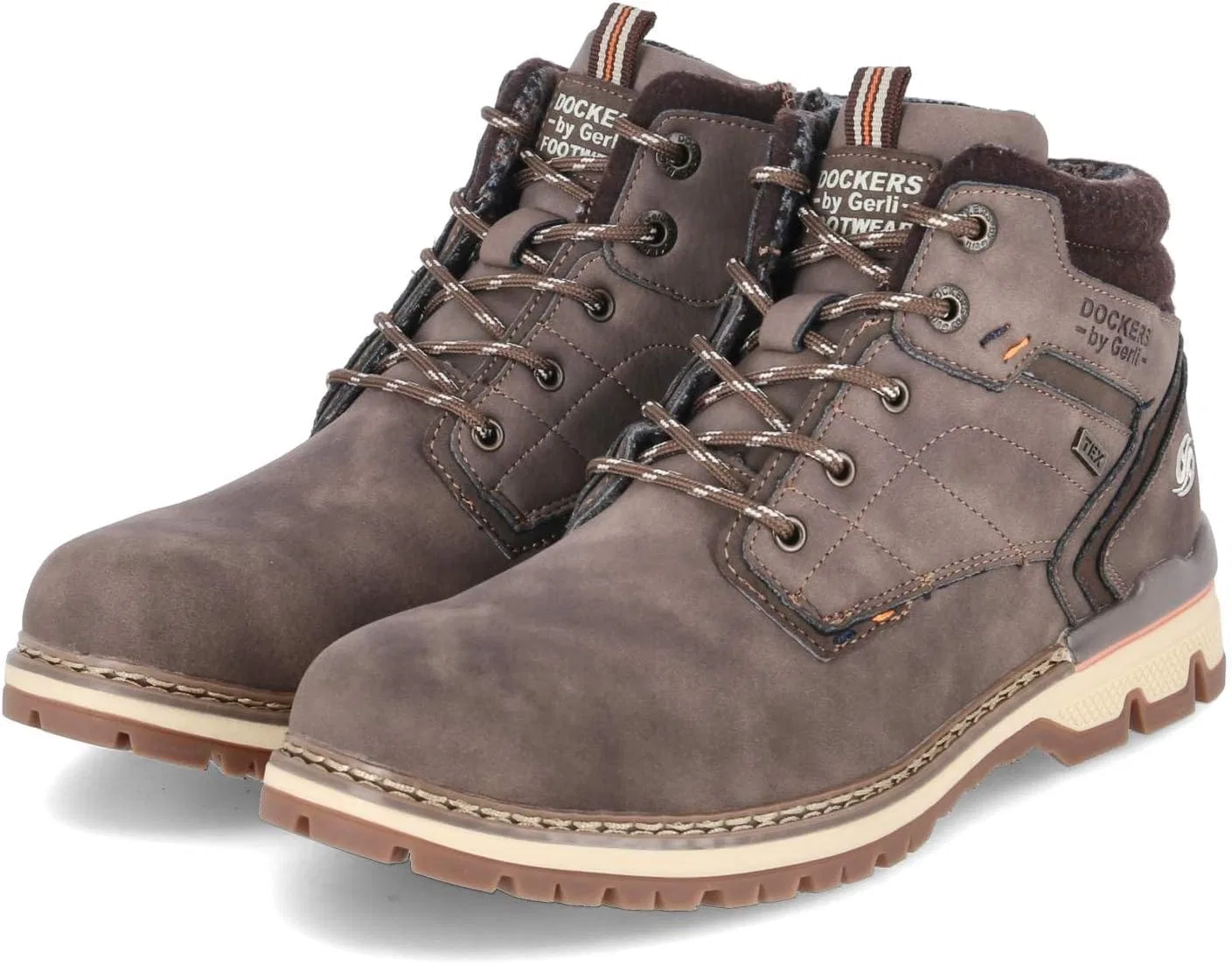 Ботинки Dockers by Gerli 53TA003-630-380 на шнуровке, синтетические, мужские, коричневые