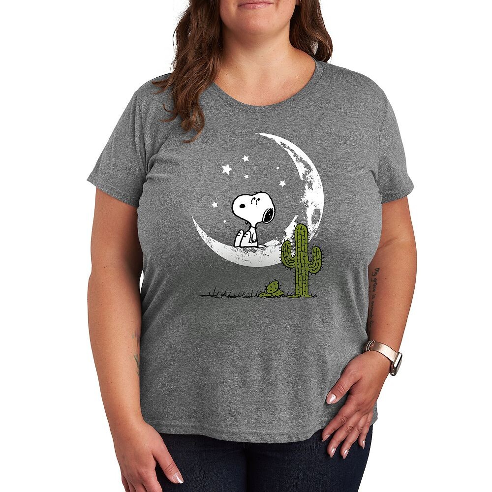 

Футболка Plus Peanuts Snoopy Desert On Moon с рисунком Licensed Character, цвет Heather Gray