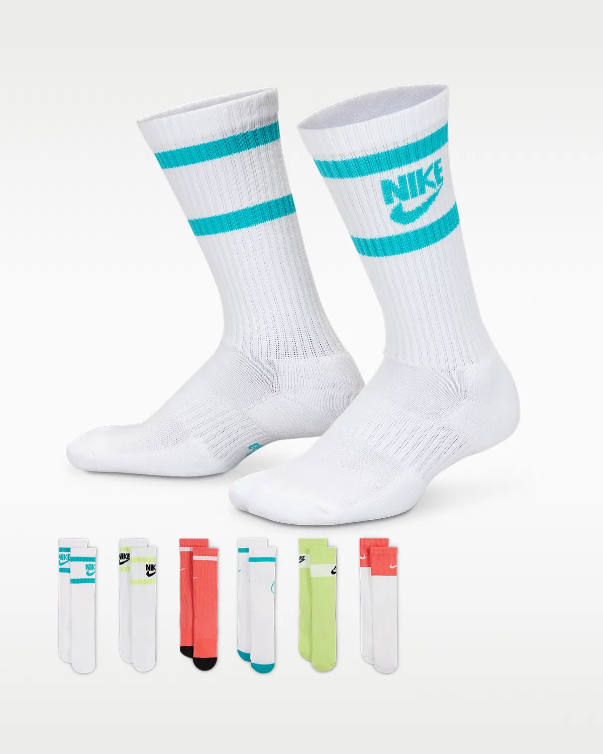 Детские носки Nike Everyday хлопковые с начёсом (6 пар), Multi-Color