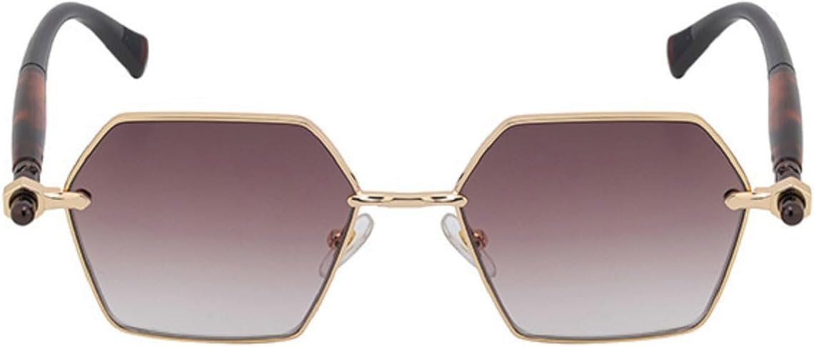 

Винтажные солнцезащитные очки Melrose в стиле панк, маленькая оправа, для женщин и мужчин, 2025 год, роскошные классические многоугольные очки с защитой от УФ-излучения UV400, модные очки, артикул 68087, Brown