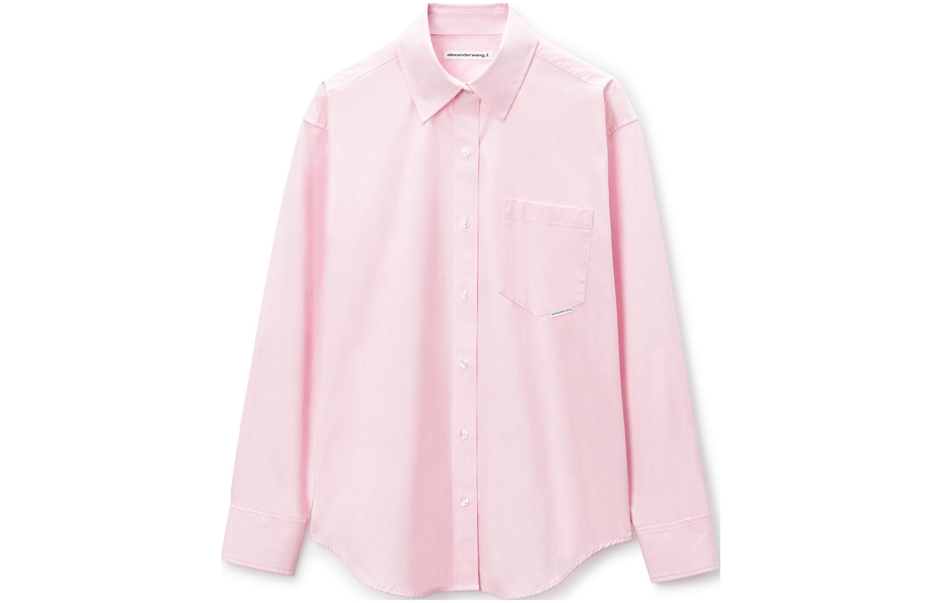 

Alexander Wang Рубашка T By Boyfriend с логотипом и флажковым ярлыком, светло-розовая