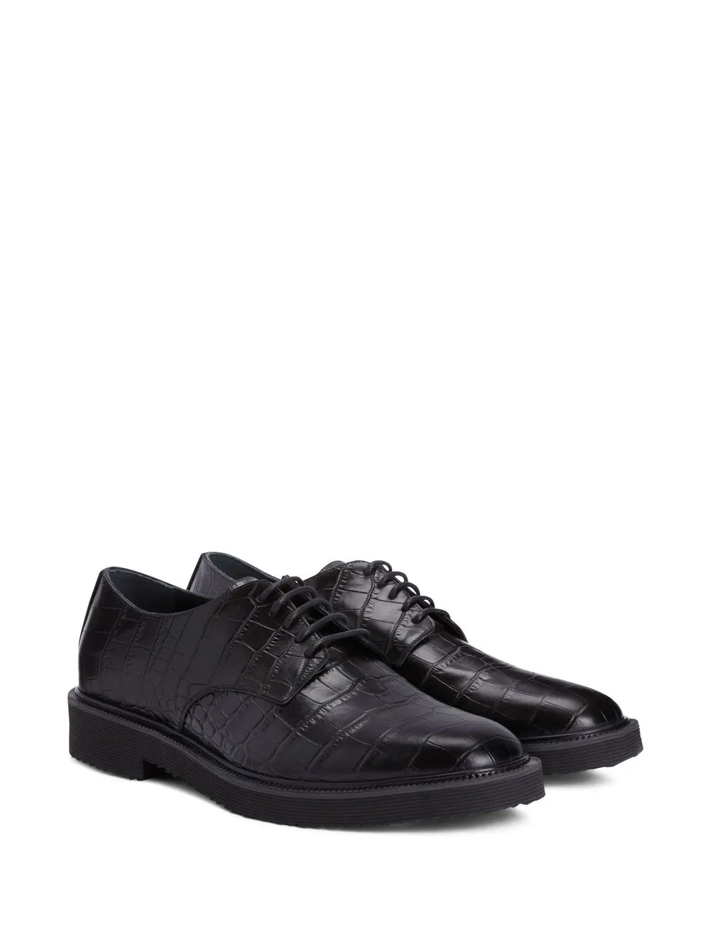 Оксфорды с тиснением под кожу крокодила Giuseppe Zanotti, черный — фото 2