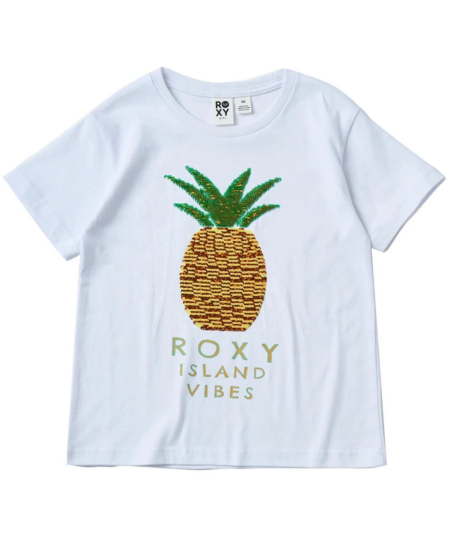 Детская футболка ROXY MINI ISLAND VIBES с коротким рукавом и пайетками — фото 2