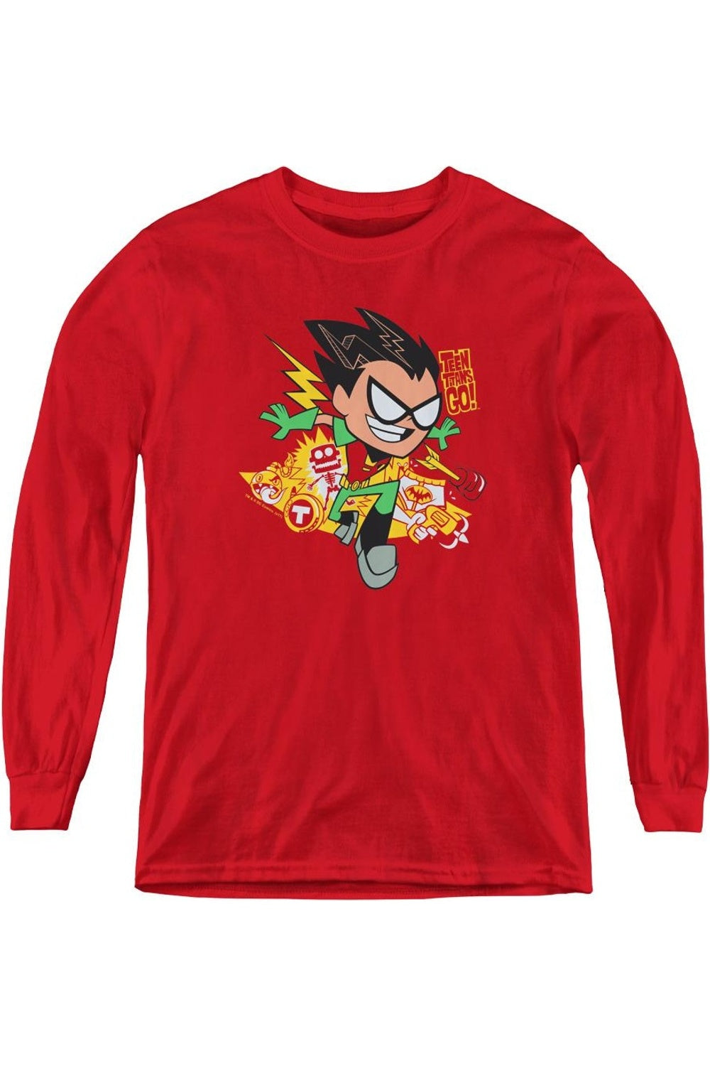 

Футболка с длинным рукавом Teen Titans Go Robin для детей Gildan, красный