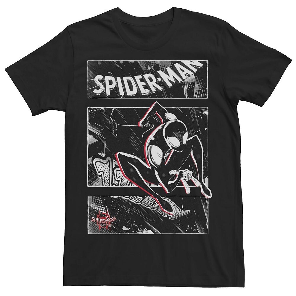

Мужская футболка с рисунком в стиле ретро и комиксами Marvel Spider-Man Spiderverse, черный