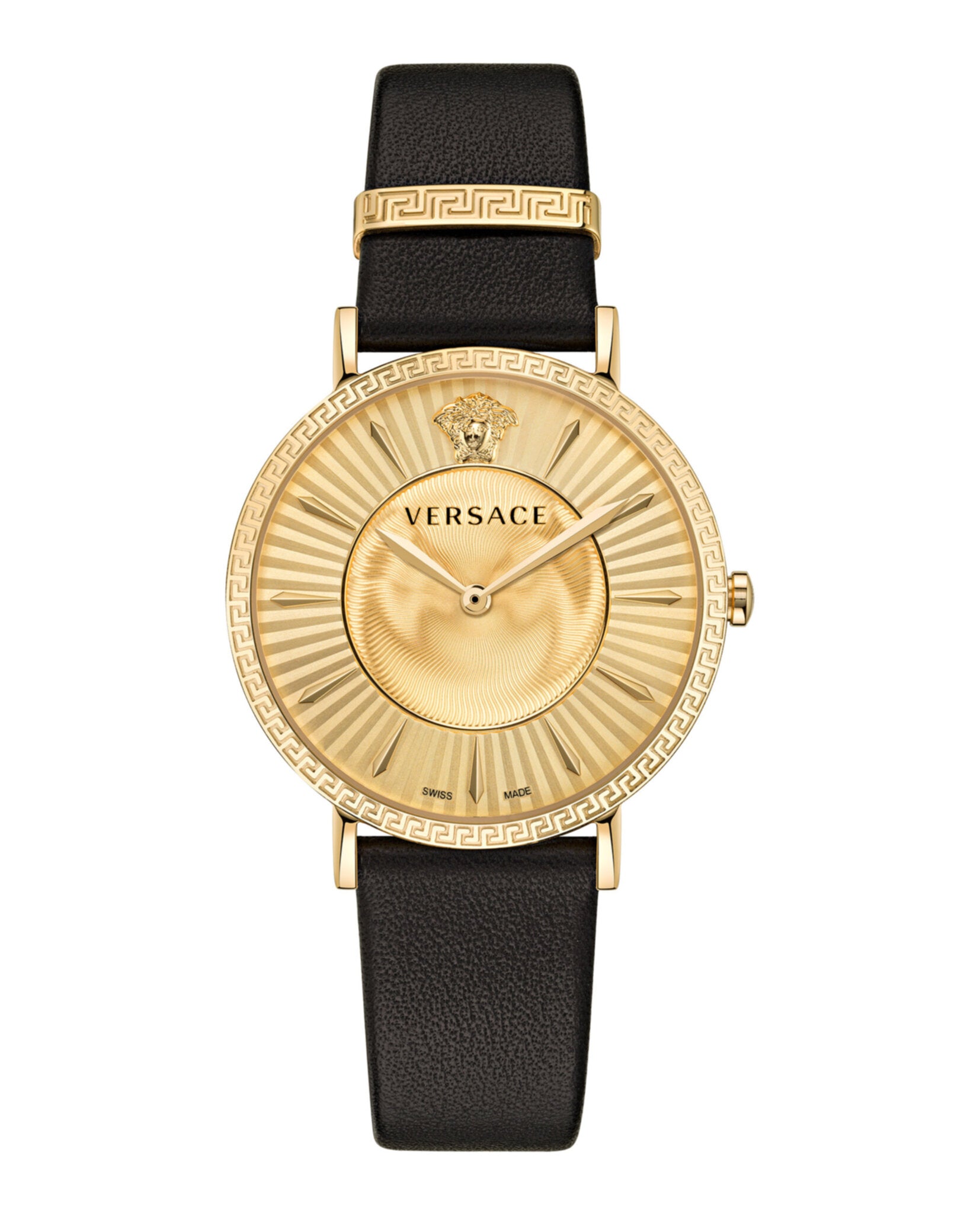 

Часы из кожи V-Eternal Versace, черный/золотой/золотой