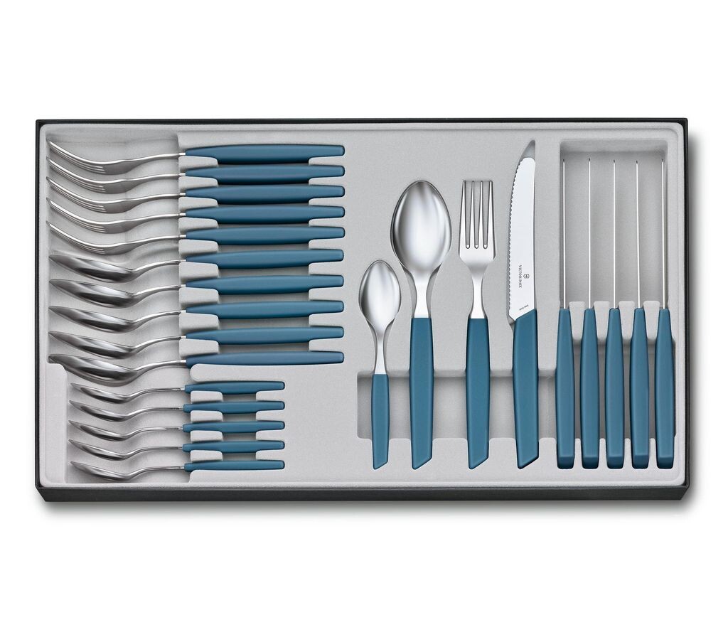 

Victorinox, Swiss Modern, Набор столовых приборов (нож для томатов) 24 шт, васильковый' Victorinox Swiss Army, синий
