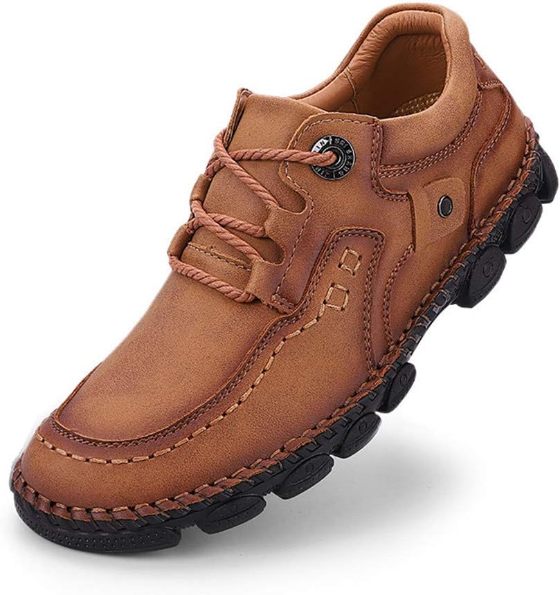 

Мужские кожаные лоферы LLTMALL, слипоны, кроссовки для походов и прогулок, коричневый