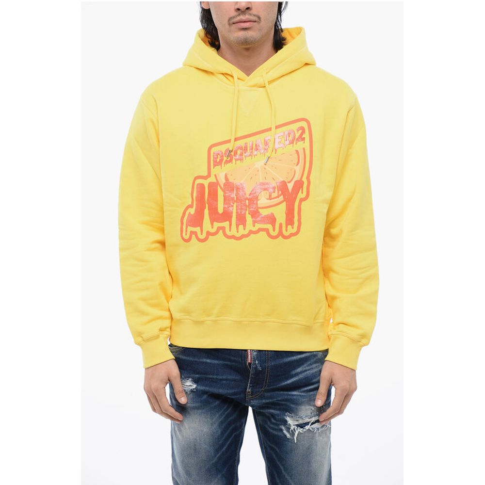 

Толстовка с капюшоном Cool-fit с глянцевым силиконовым принтом Dsquared2, Yellow