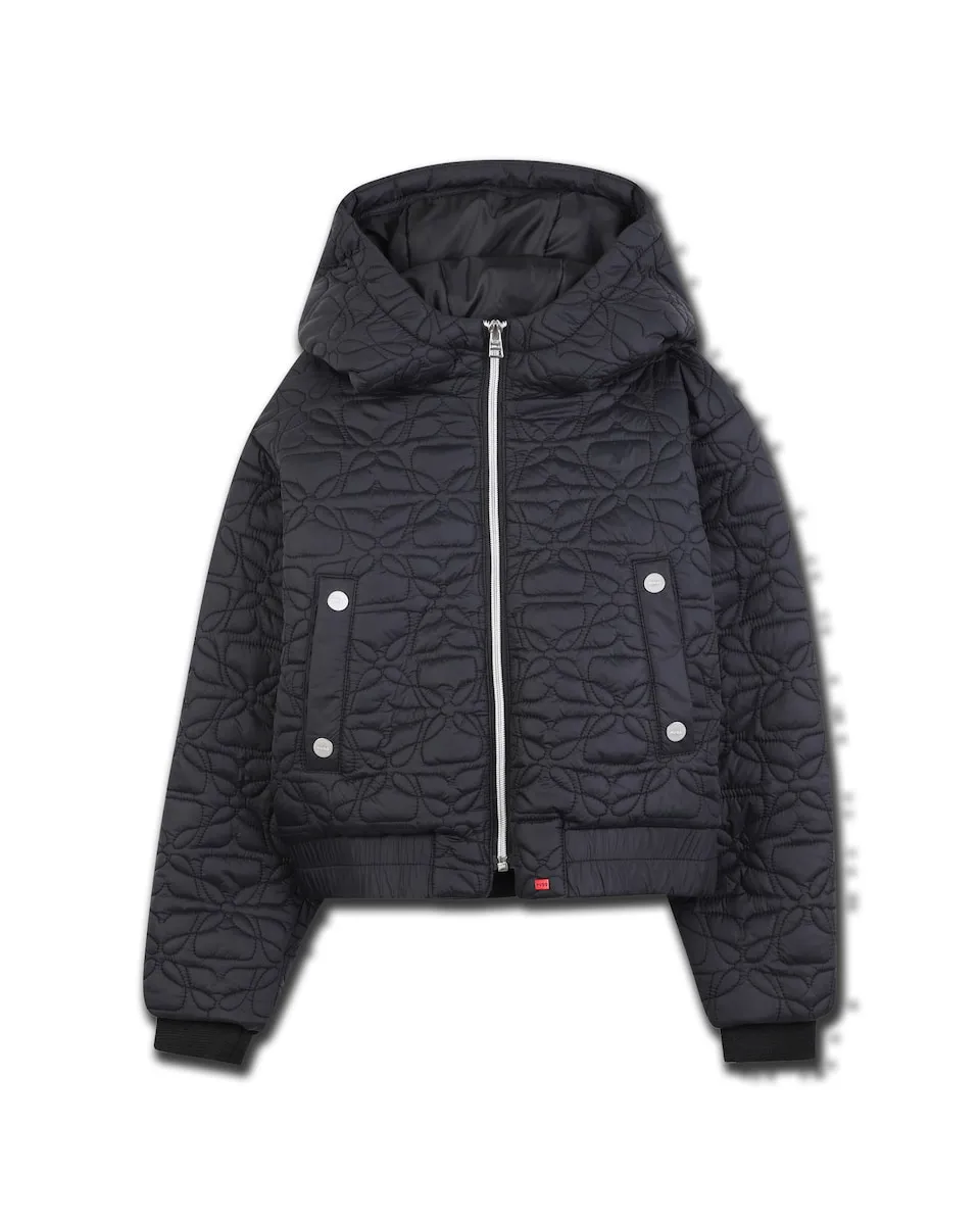 

Детское пальто для девочки черного цвета с длинными рукавами Hugo