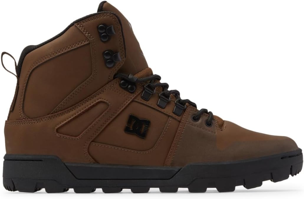 Мужские высокие водоотталкивающие кожаные ботинки DC Shoes Pure Hi-Water, темный шоколад — фото 2