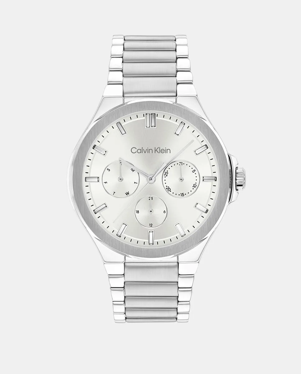 

CK Vibrancy 25100054 Многофункциональные стальные часы Calvin Klein, серебряный