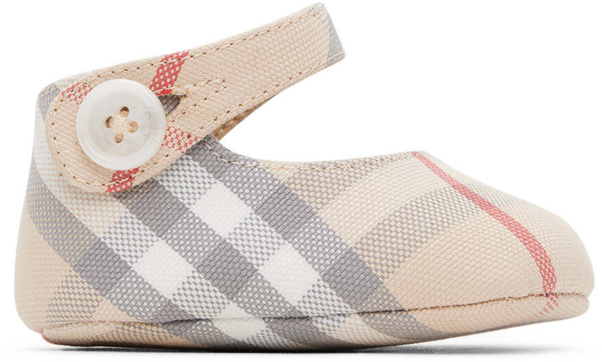 

Детские бежевые кроссовки Mary Jane Pre-Walkers Burberry, Pale stone