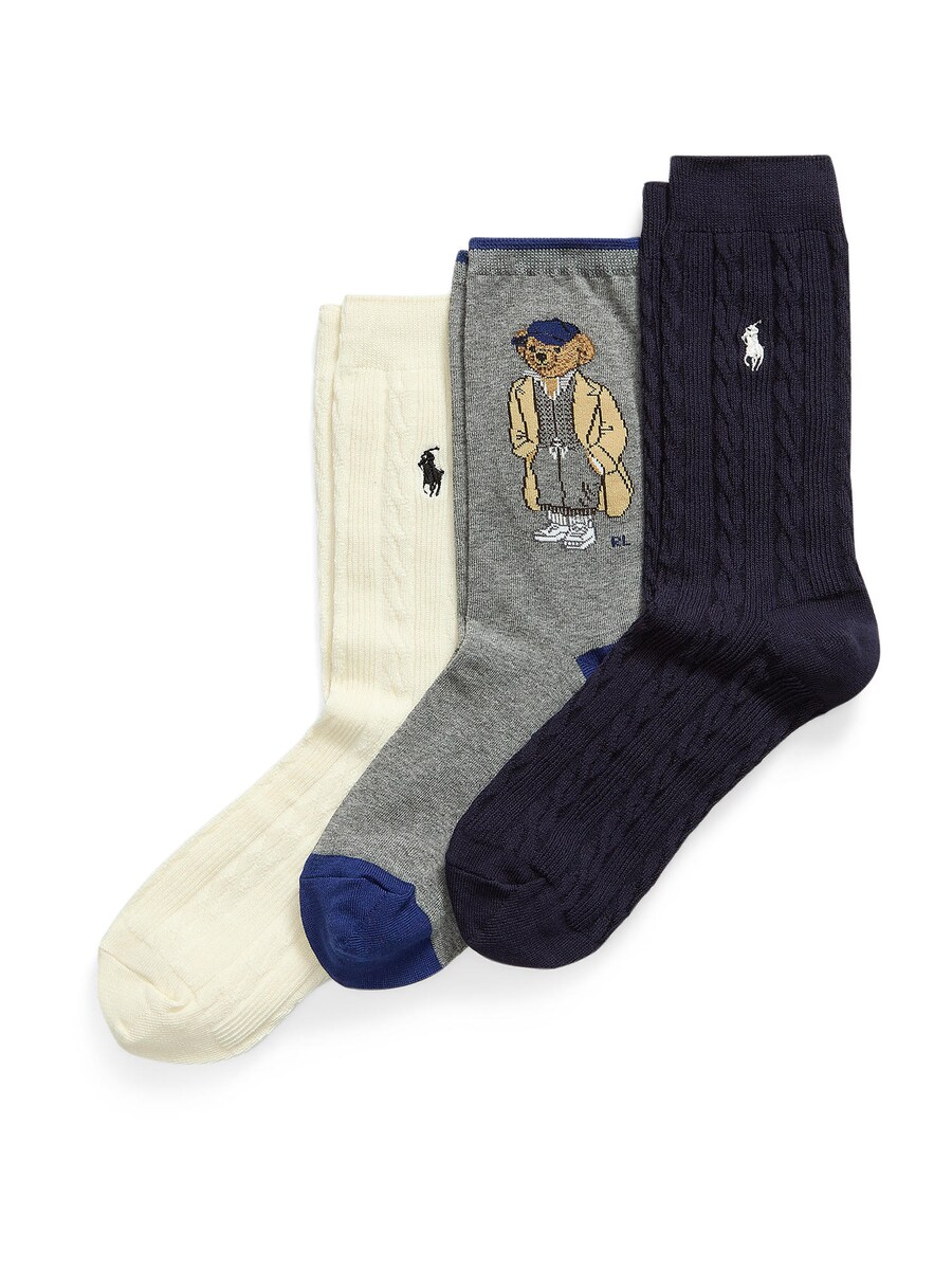 

Носки Polo Ralph Lauren FALL BEAR, Light Beige/Navy/Mottled Grey