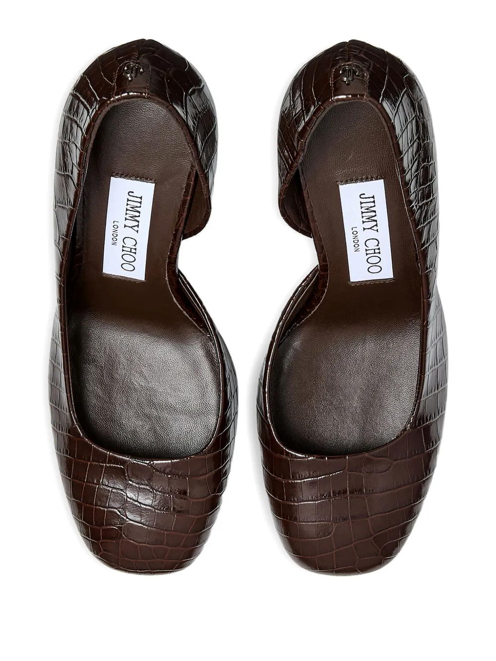 Туфли Farren 85 с тиснением под кожу крокодила JIMMY CHOO, коричневый — фото 4