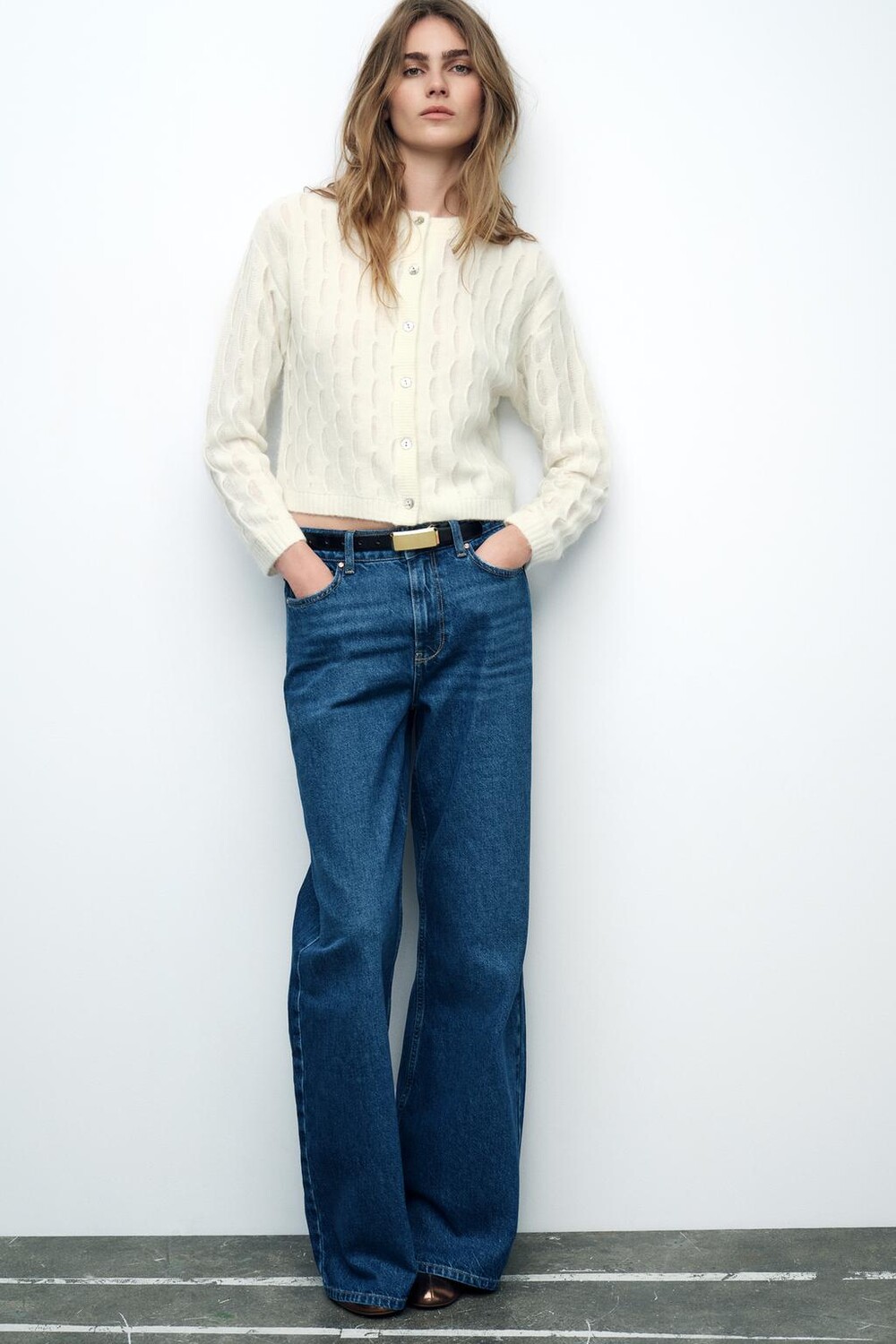 

Куртка из волнистой шерсти ZARA, экрю