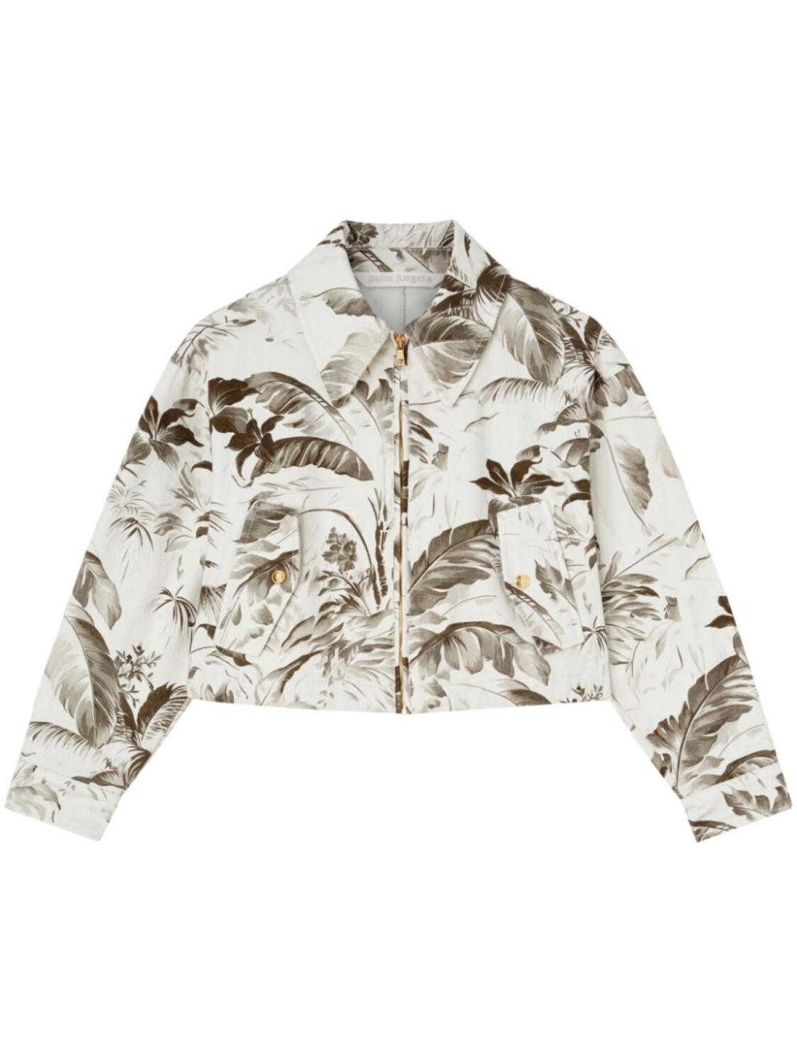 

Palm Angels джинсовая куртка с принтом, нейтральный цвет