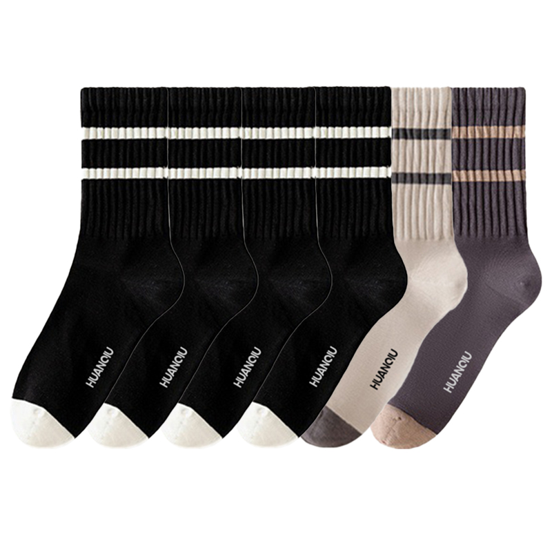 

Набор унисекс носков Crew HUANQIU, 6 pack (черный *4+светло-серый *1+темно-серый *1)