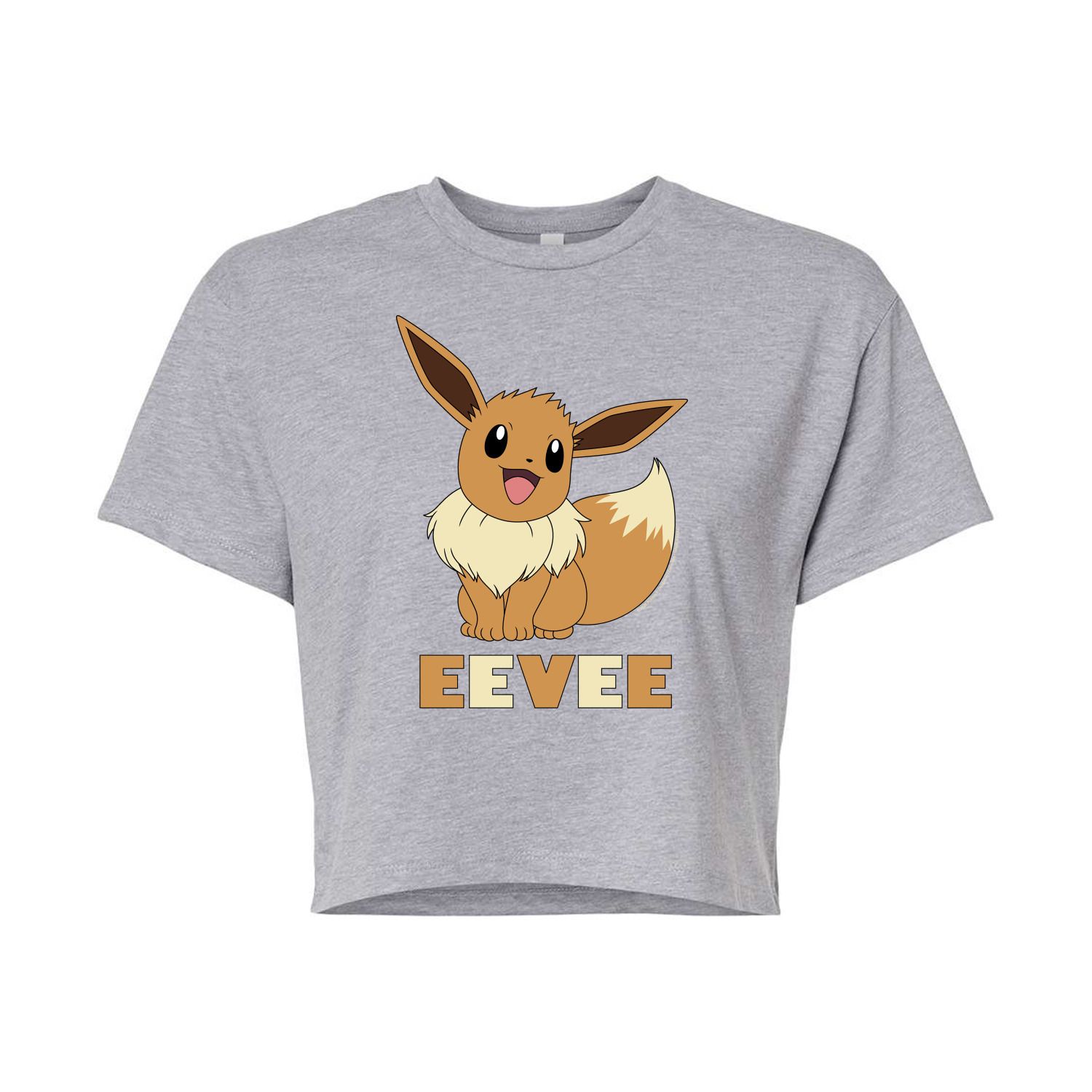 

Укороченная футболка с милым рисунком Pokémon "Eevee" для юниоров Licensed Character, серый