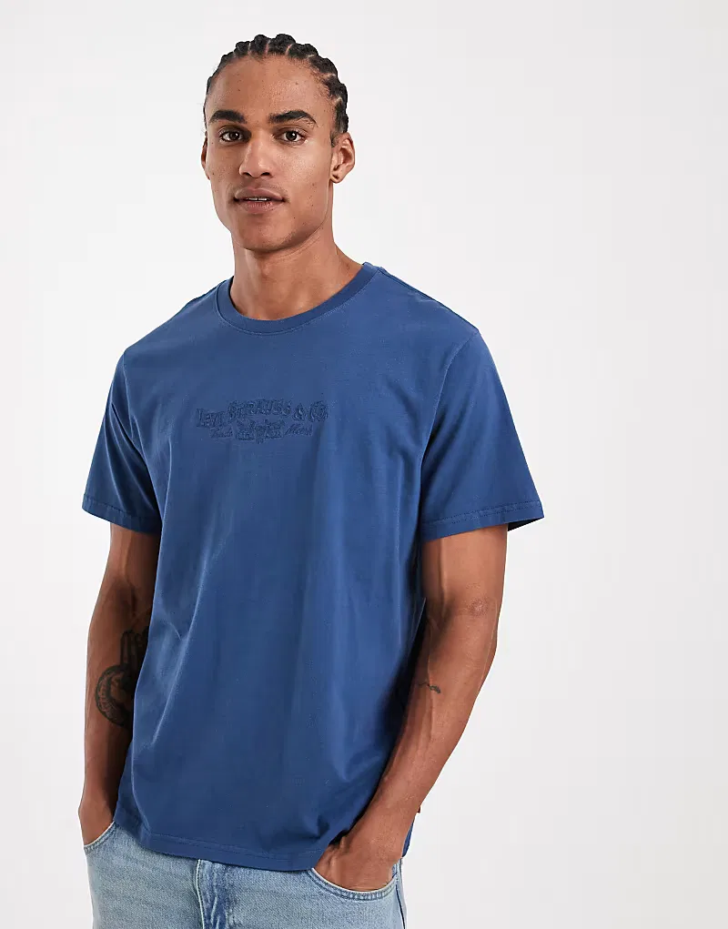 Футболка свободного кроя с логотипом Levis Levi's, темно-синий