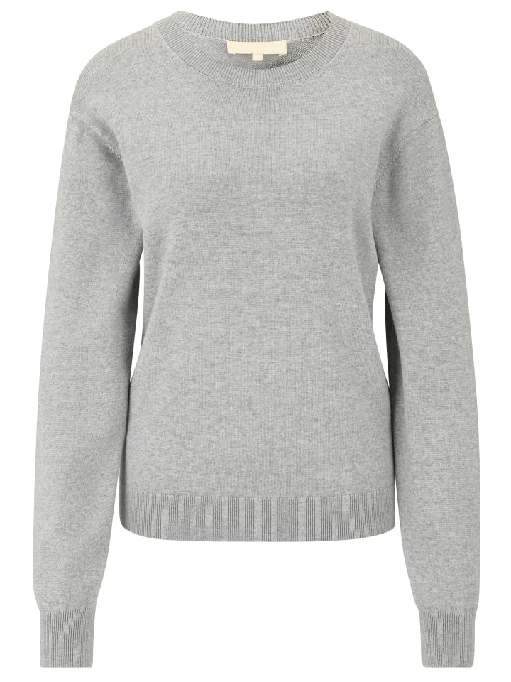 

Les Lunes Вязаный свитер KATIIE из тонкой пряжи светло-серого меланжевого цвета