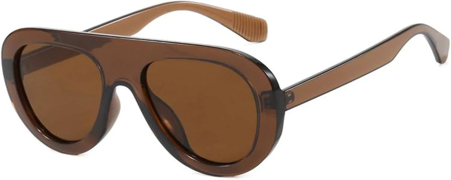 

Панк-очки овальной формы для женщин, роскошные круглые очки в стиле стимпанк для ретро-отдыха на открытом воздухе, защита от УФ-излучения UV400 TVTBBVV, C7brown