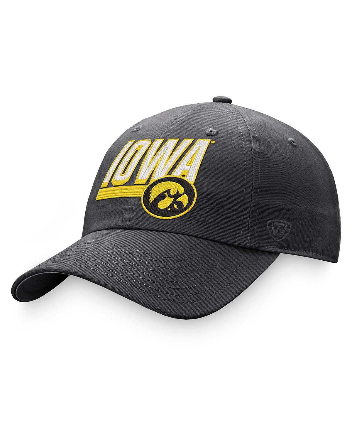 

Мужская темно-серая регулируемая шляпа Iowa Hawkeyes Slice Top of the World