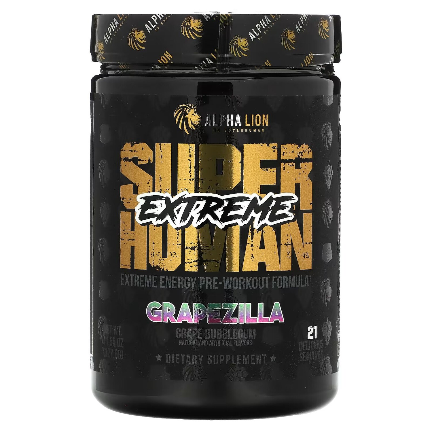 

SuperHuman Extreme, Grapezilla, Виноградная жевательная резинка, 11,55 унций (327,6 г) Alpha Lion