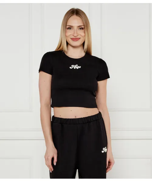 

Футболка delanor_2 Cropped fit Hugo, черный