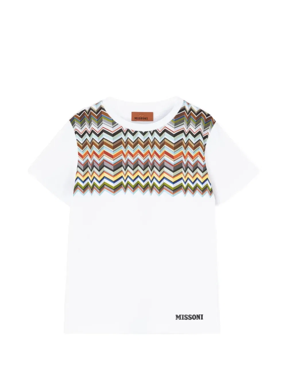 Футболка с логотипом, вставкой зигзаг Missoni Kids, белый