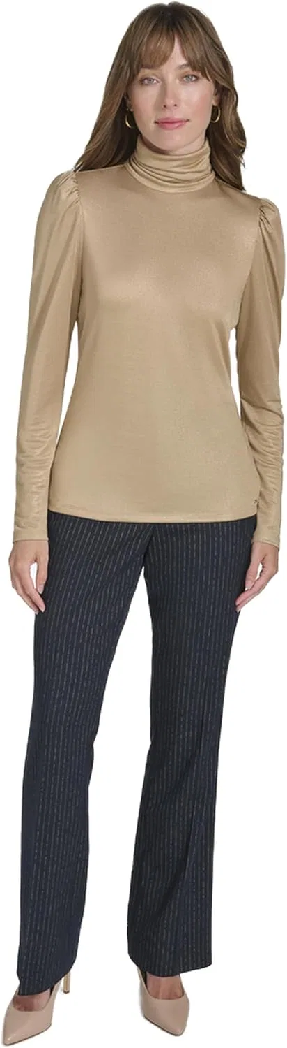 Водолазка с блеском, длинный рукав, Tommy Hilfiger, шампань золотистый