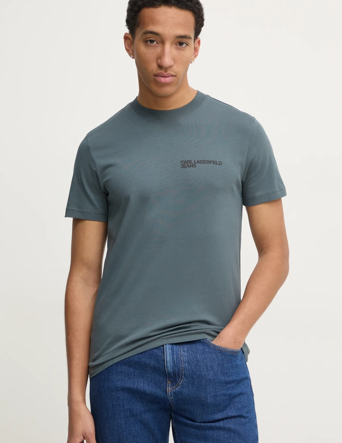 

Хлопковая футболка Karl Lagerfeld Jeans, серый