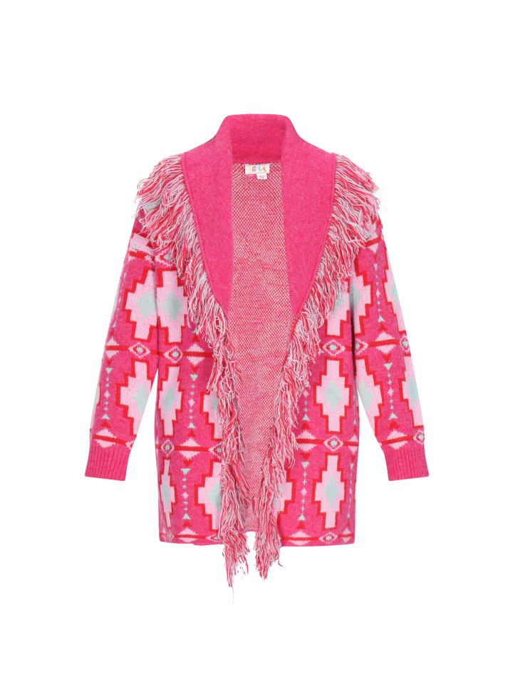 

Женский кардиган цвета фуксии многоцветный IZIA