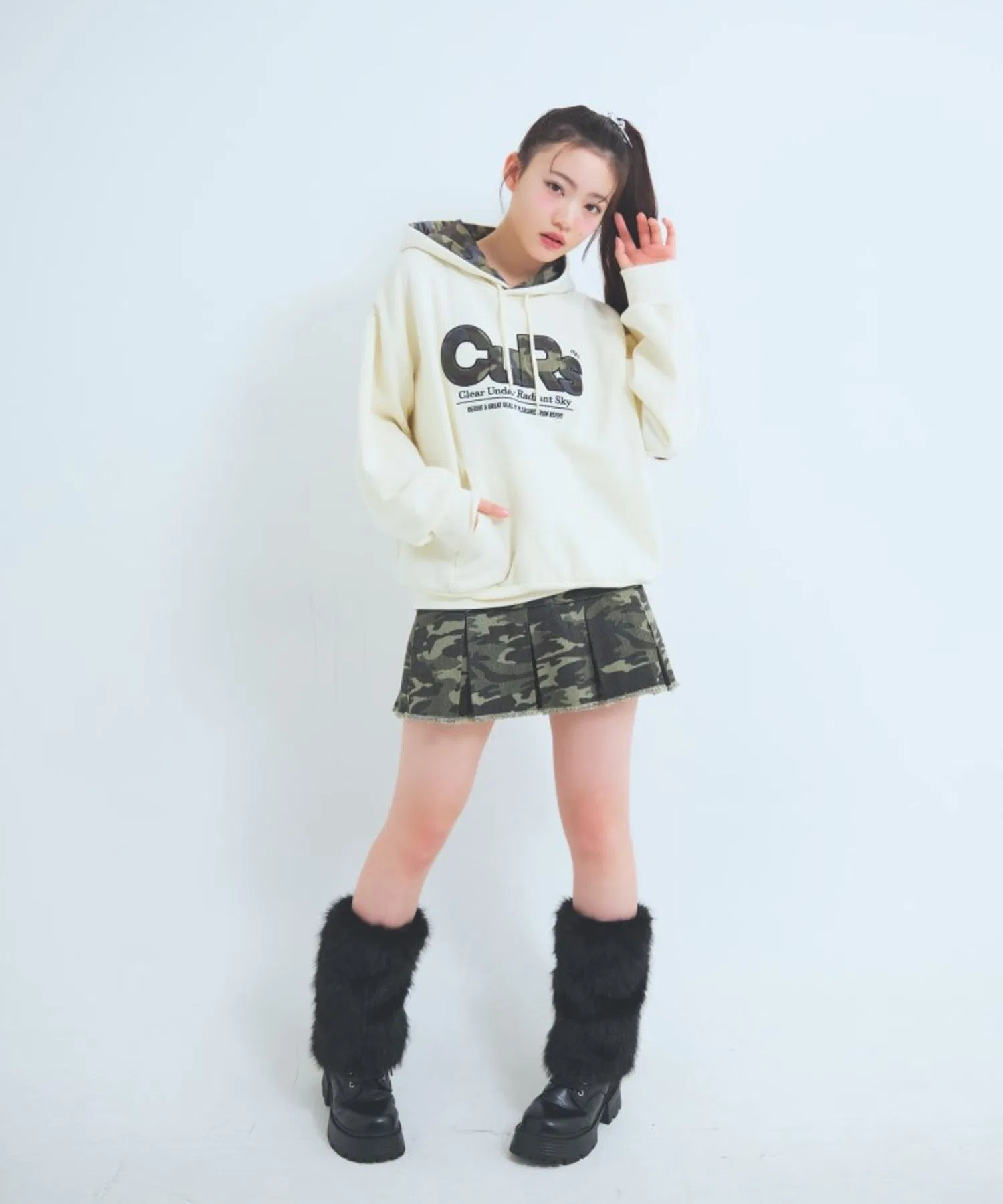 Женская джинсовая юбка с плиссировкой repipi armario бежевая — фото 3