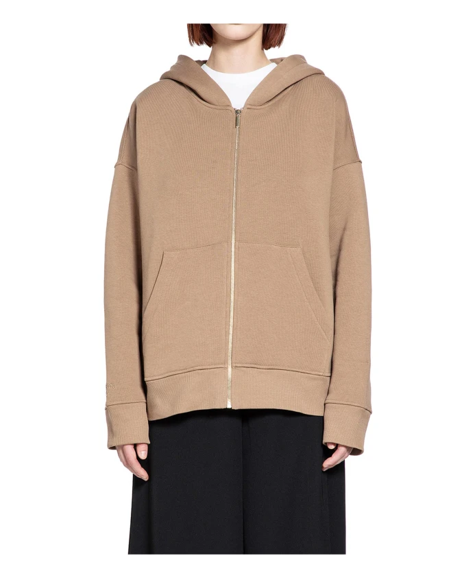 

Куртка с капюшоном из ворсистого хлопкового трикотажа Max Mara, бежевый
