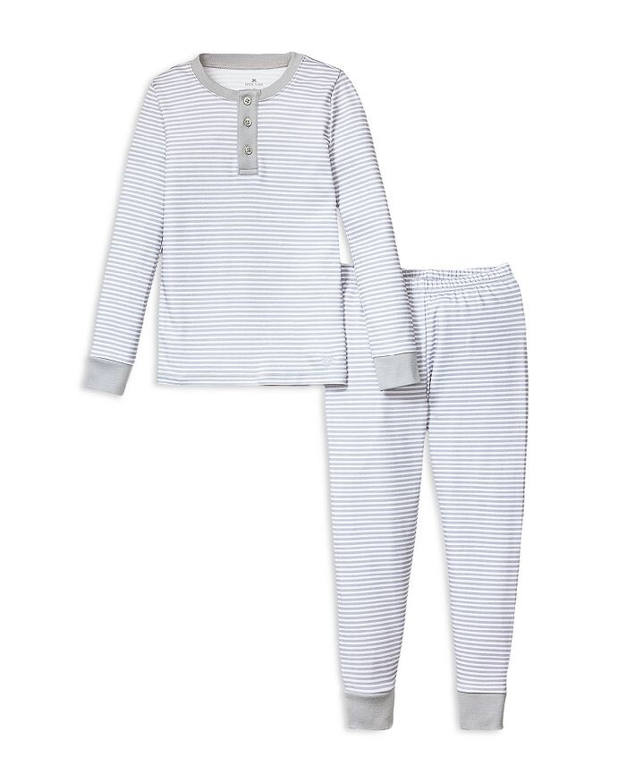 

Пижамный комплект унисекс Petite Plume из хлопка в полоску Pima - Little Kid, Big Kid, серый