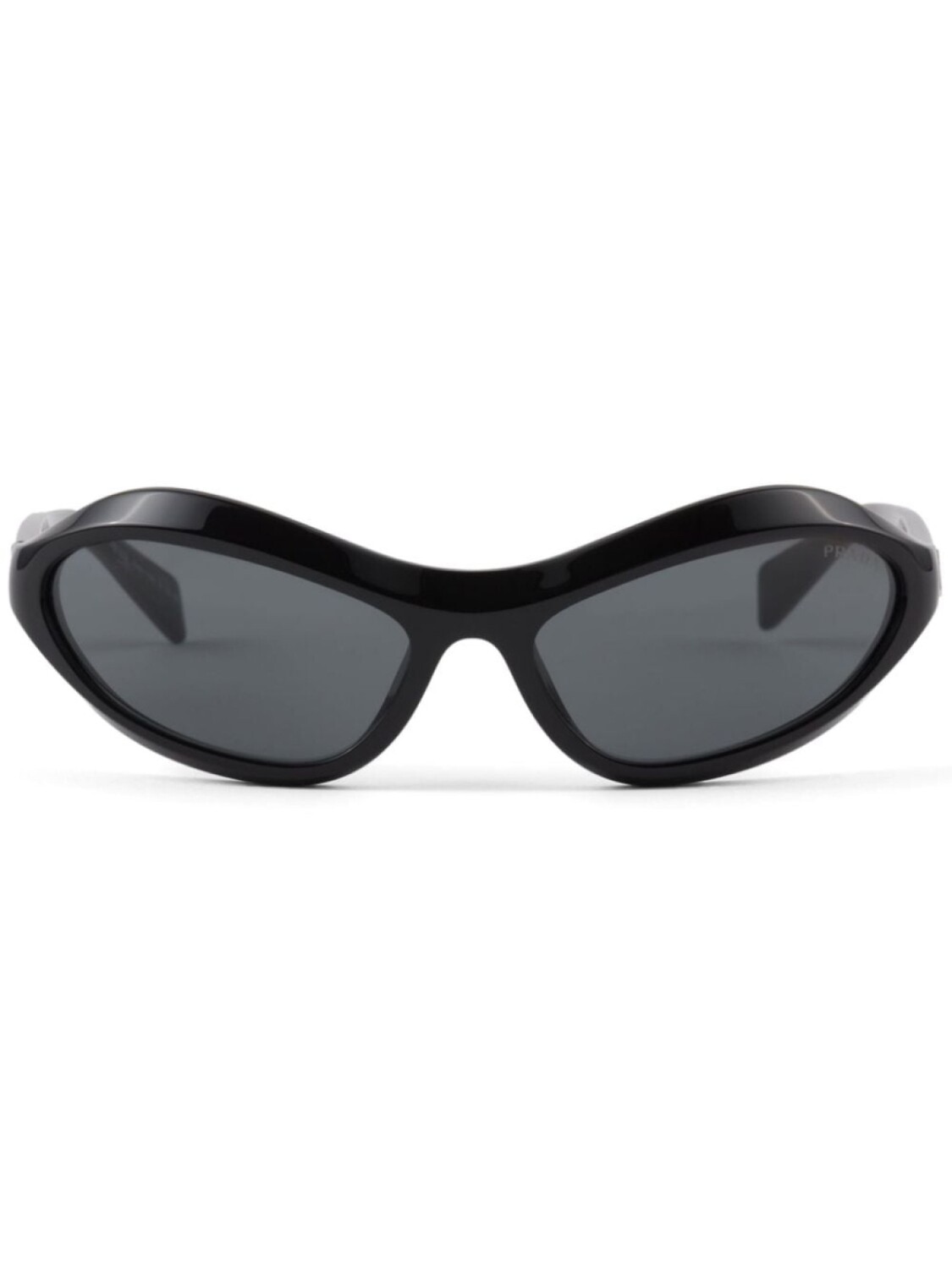 

Prada Eyewear солнцезащитные очки с изогнутой защитной оправой, черный