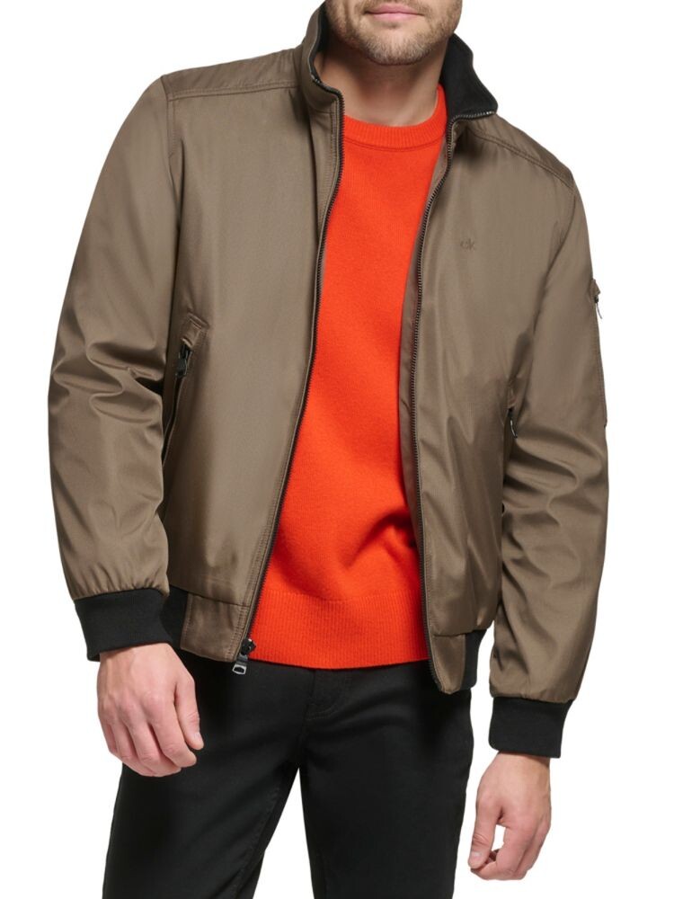 

Куртка средней плотности с воротником-стойкой Calvin Klein, цвет Dark Tan