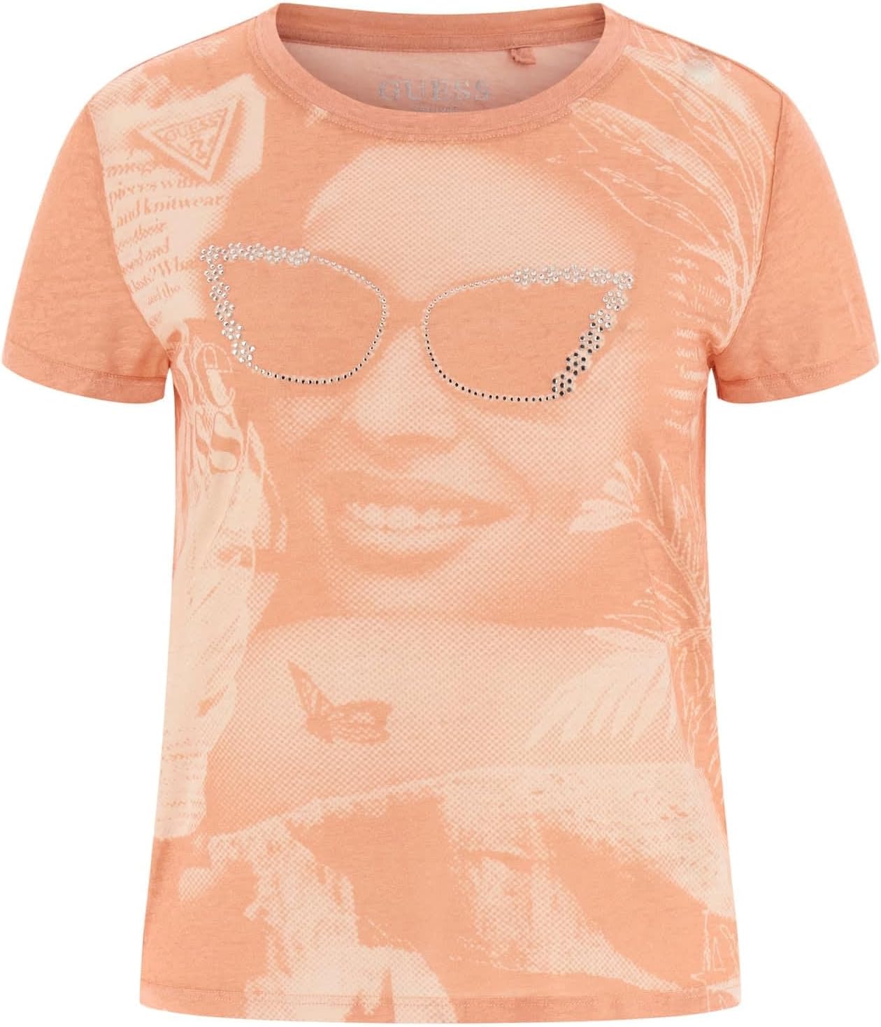 

GUESS Женская Футболка с Коротким Рукавом Sunnies R5 Burnout, Fuji Sunrise Multi