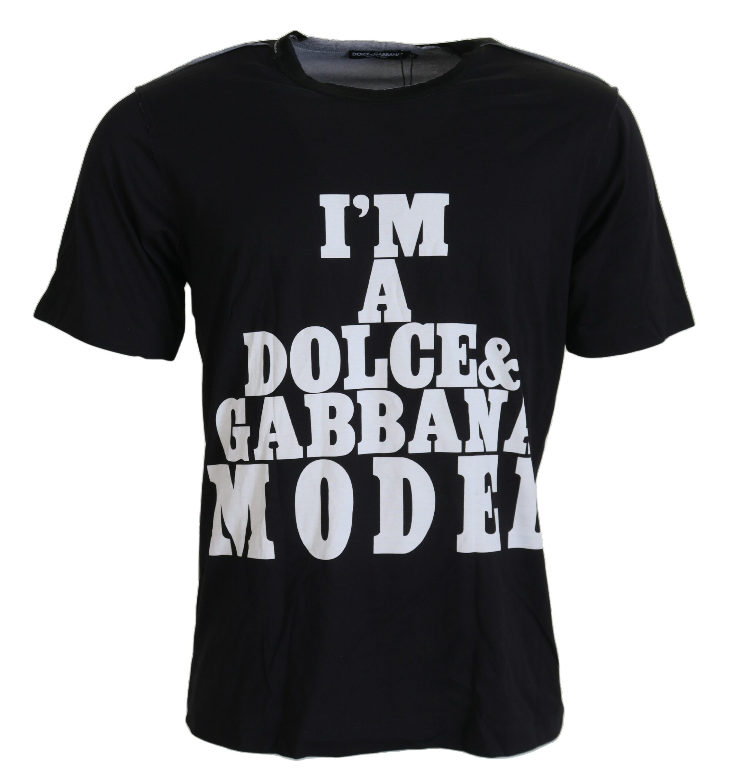 

Элегантная черная повседневная футболка с круглым вырезом Dolce & Gabbana