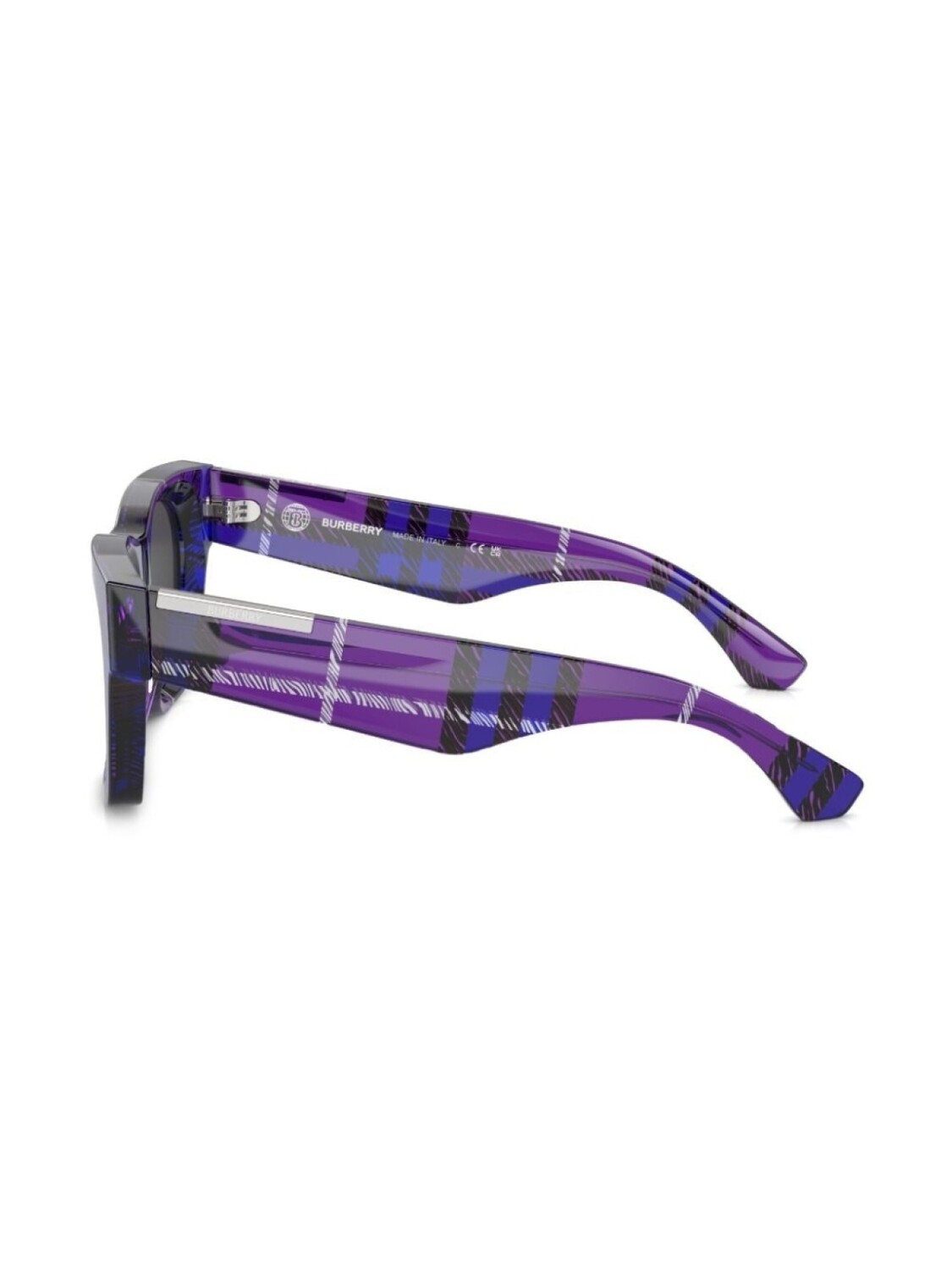 Burberry Eyewear солнцезащитные очки трапециевидной формы в клетку, фиолетовый — фото 3