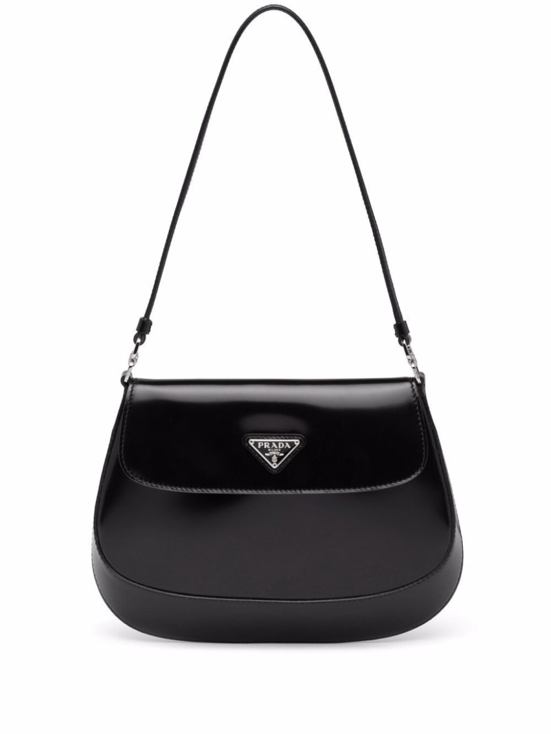 

Сумка женская на плечо Prada Cleo кожаная с логотипом бренда, черный