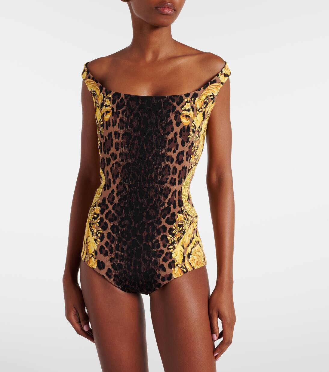 Боди из шелка Barocco Versace, цвет chestnut+gold — фото 3