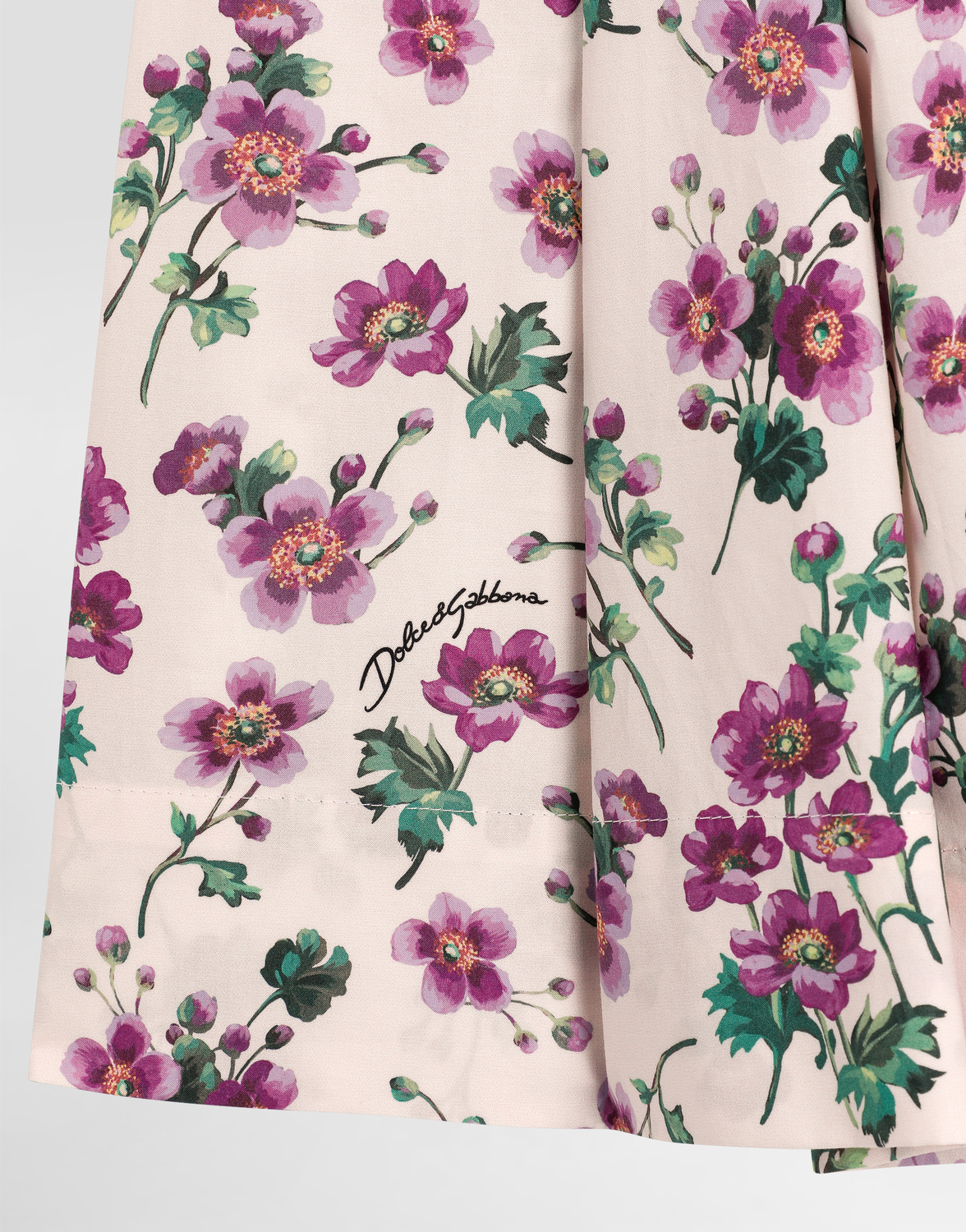 Поплиновая юбка с принтом "фиалки" Dolce&Gabbana, мультиколор — фото 3