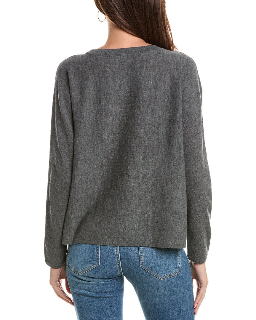 

EILEEN FISHER Шерстяной топ с круглым вырезом, серый